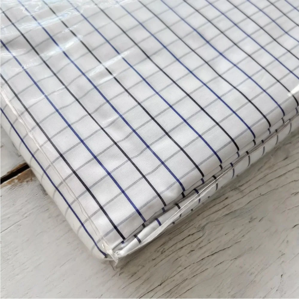 Ralph Lauren Tattersall Windowpane Check KING Fitted Sheet ITALY Black Navy NEW - Picture 6 of 8